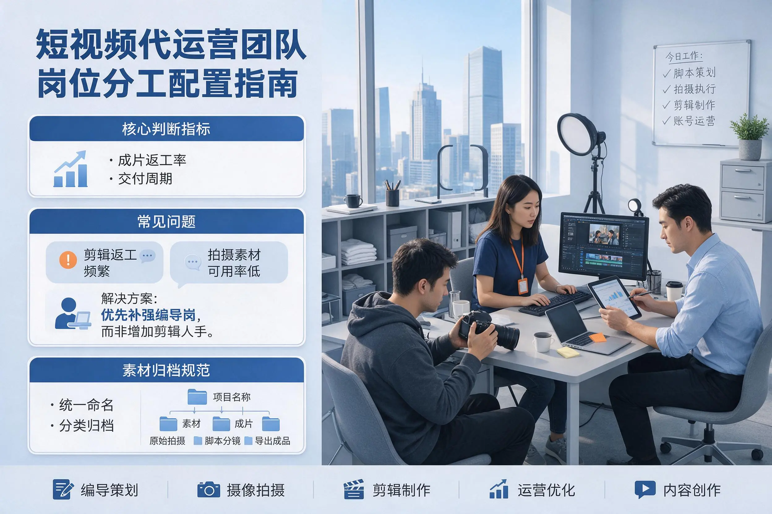 短视频代运营团队如何配置？深圳企业岗位分工科普说明