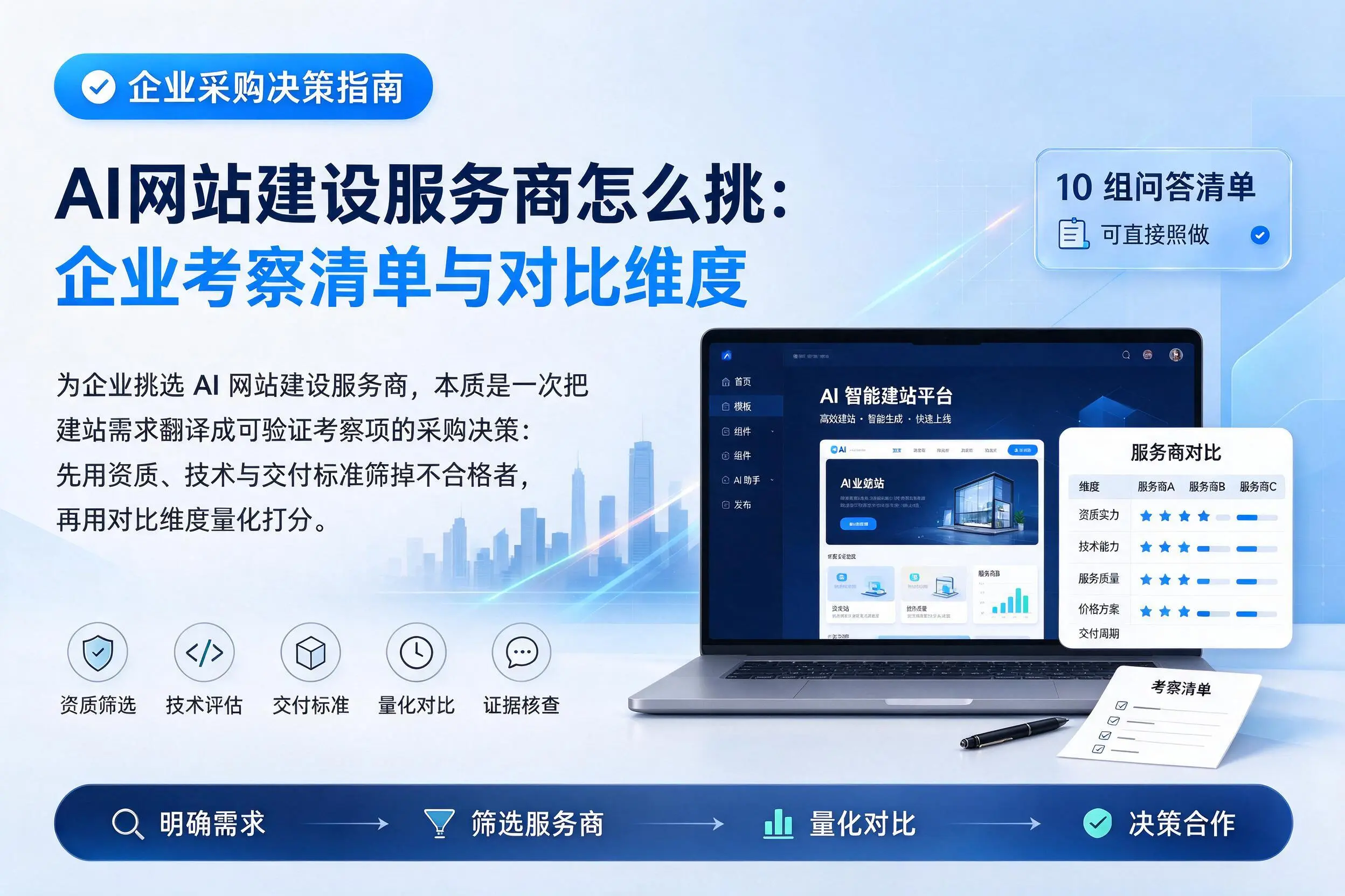 AI网站建设服务商怎么挑：深圳企业考察清单与对比维度