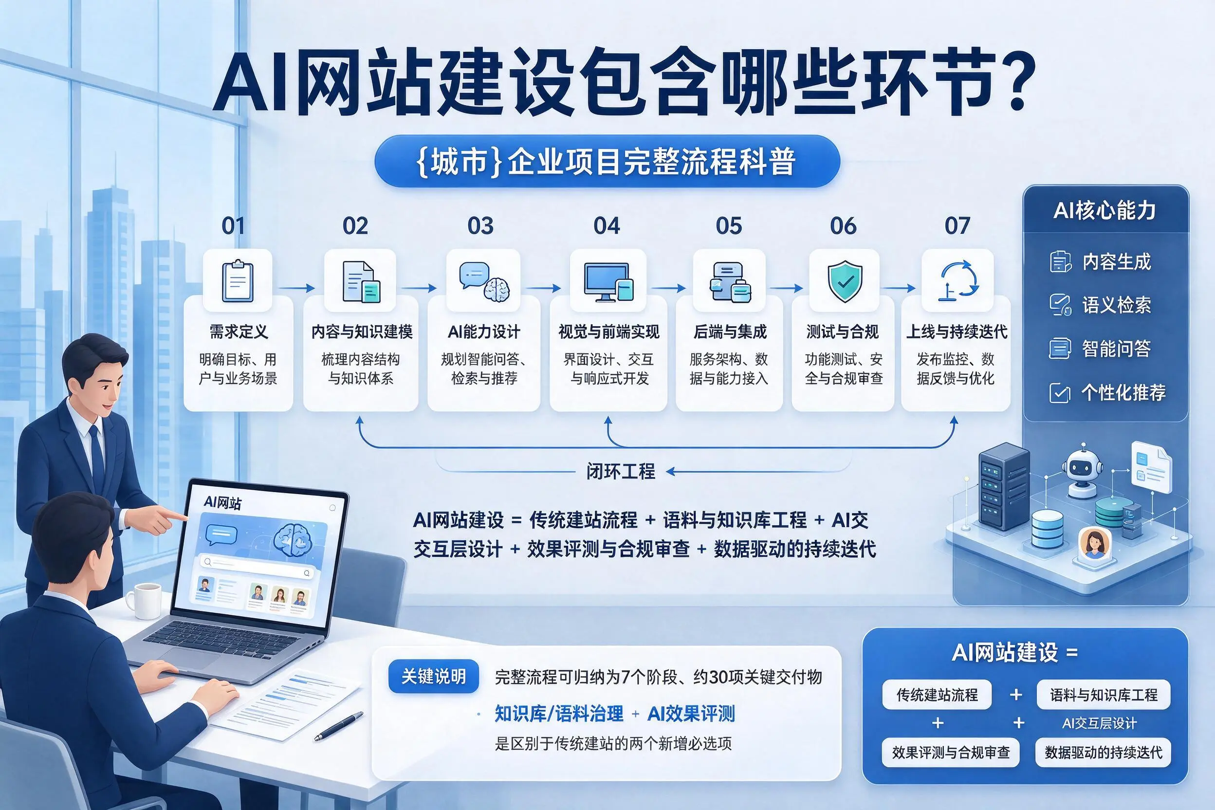 AI网站建设包含哪些环节?深圳企业项目完整流程科普