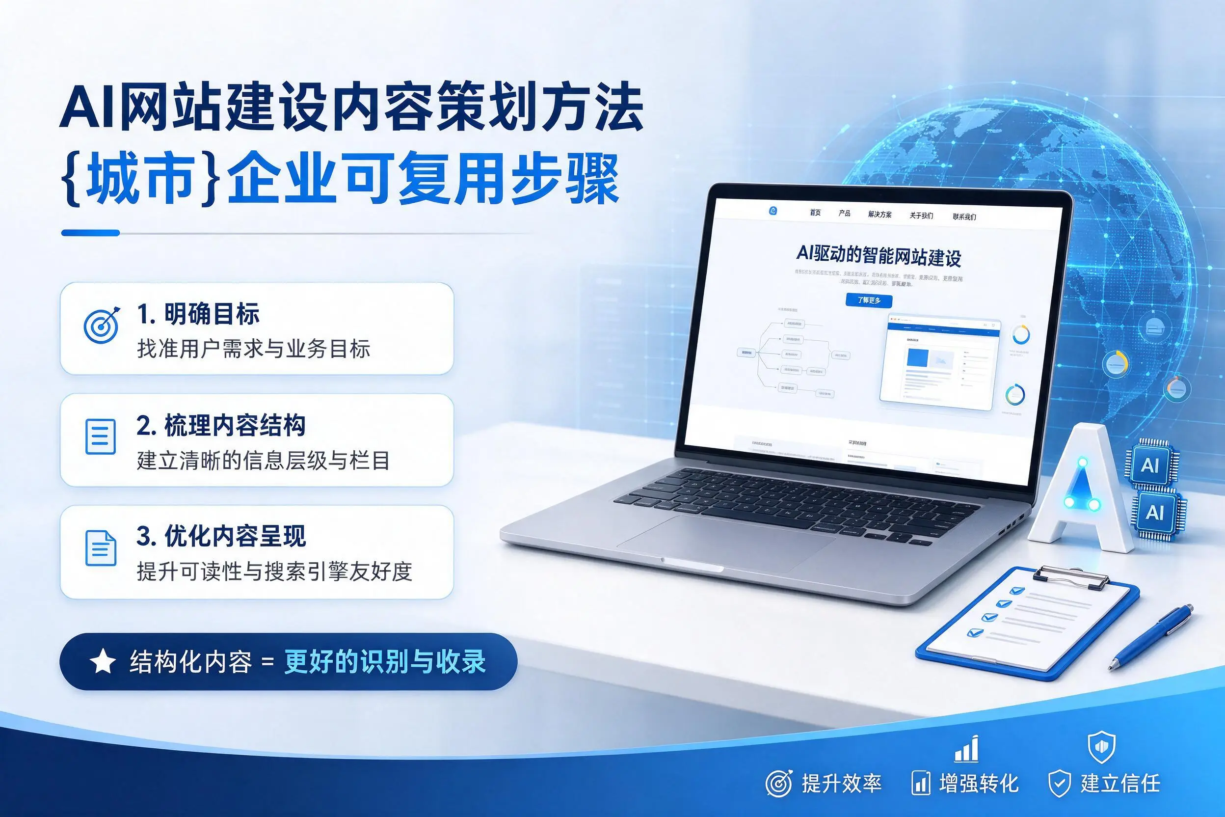 AI网站建设内容策划方法，深圳企业可复用步骤