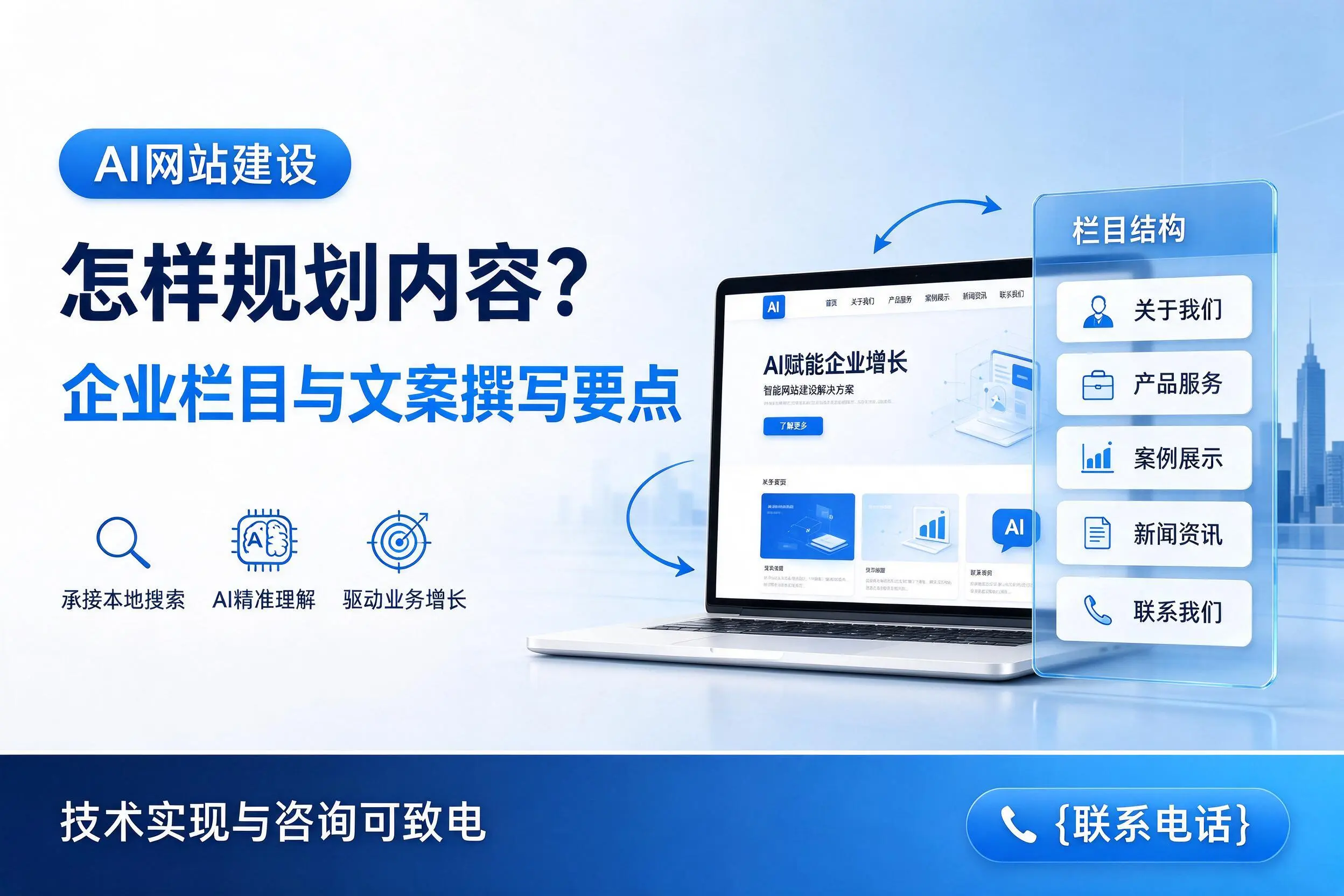 AI网站建设怎样规划内容?深圳企业栏目与文案撰写要点